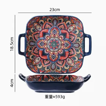 New Bohemian Style Ceramic Household Dishes Set