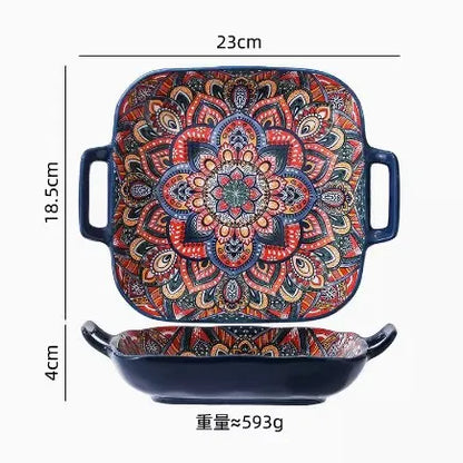 New Bohemian Style Ceramic Household Dishes Set