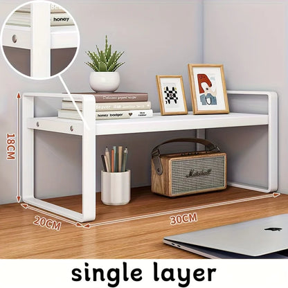 Minimalist Multi-Tier Iron Office Desk Storage Rack