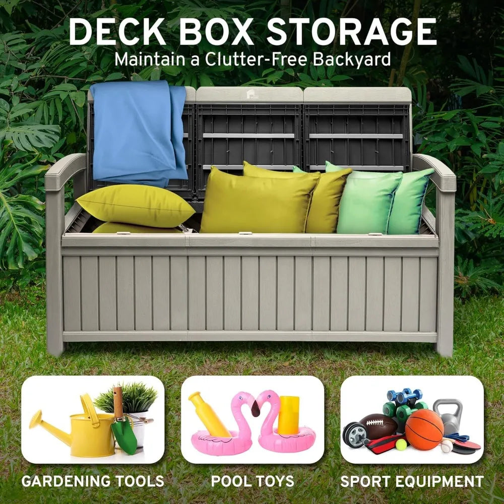 3 Seat Outdoor Storage Bench