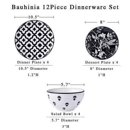 Ceramic Plates and Bowls for 4