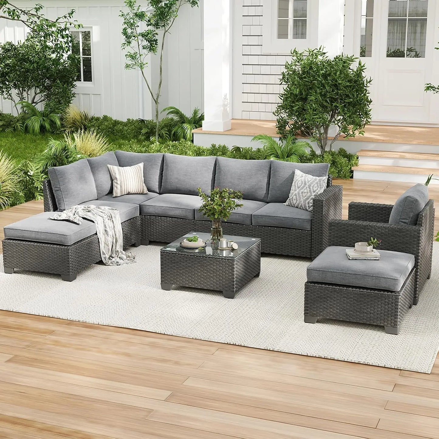 Outdoor Furniture with Ottoman