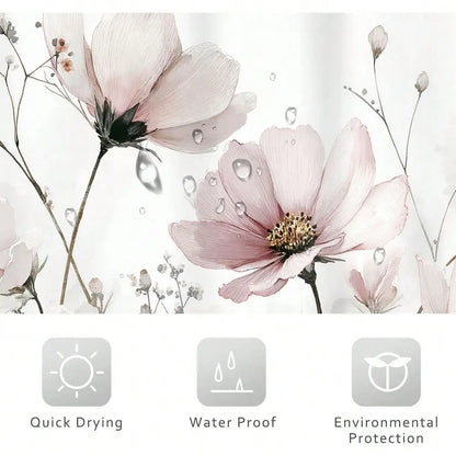 Wildflower Shower Curtain with Hooks
