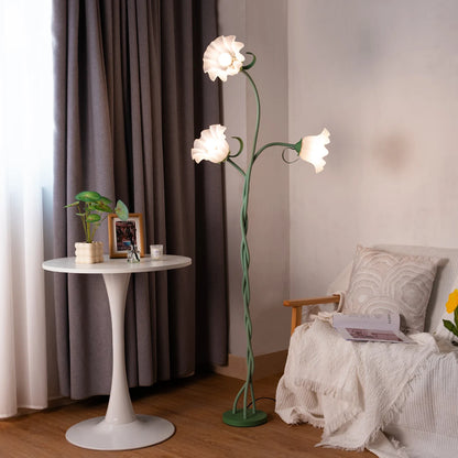 Retro 3-Head Flower Dimmable Floor Lamp