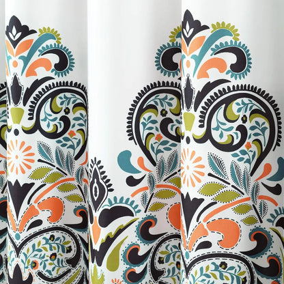 Navy Tangerine Clara Shower Curtain