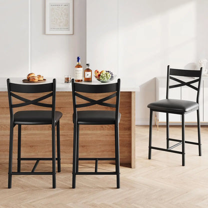 Black Bar Stools Set of 4