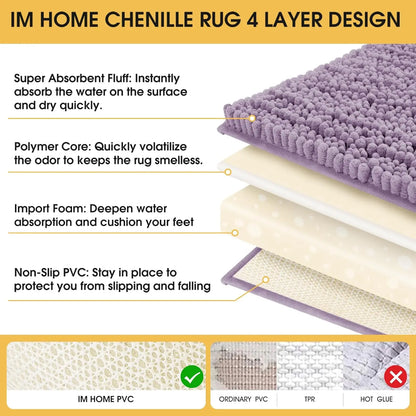Lavender 3-Piece Ultra Soft Thick Absorbent Mats