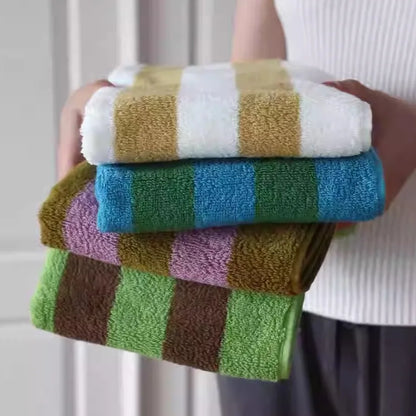 Fashion Striped Cotton Bath and Face Towel