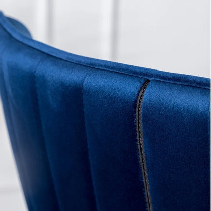 Blue Fabric Wingback Bar Stools Set of 2