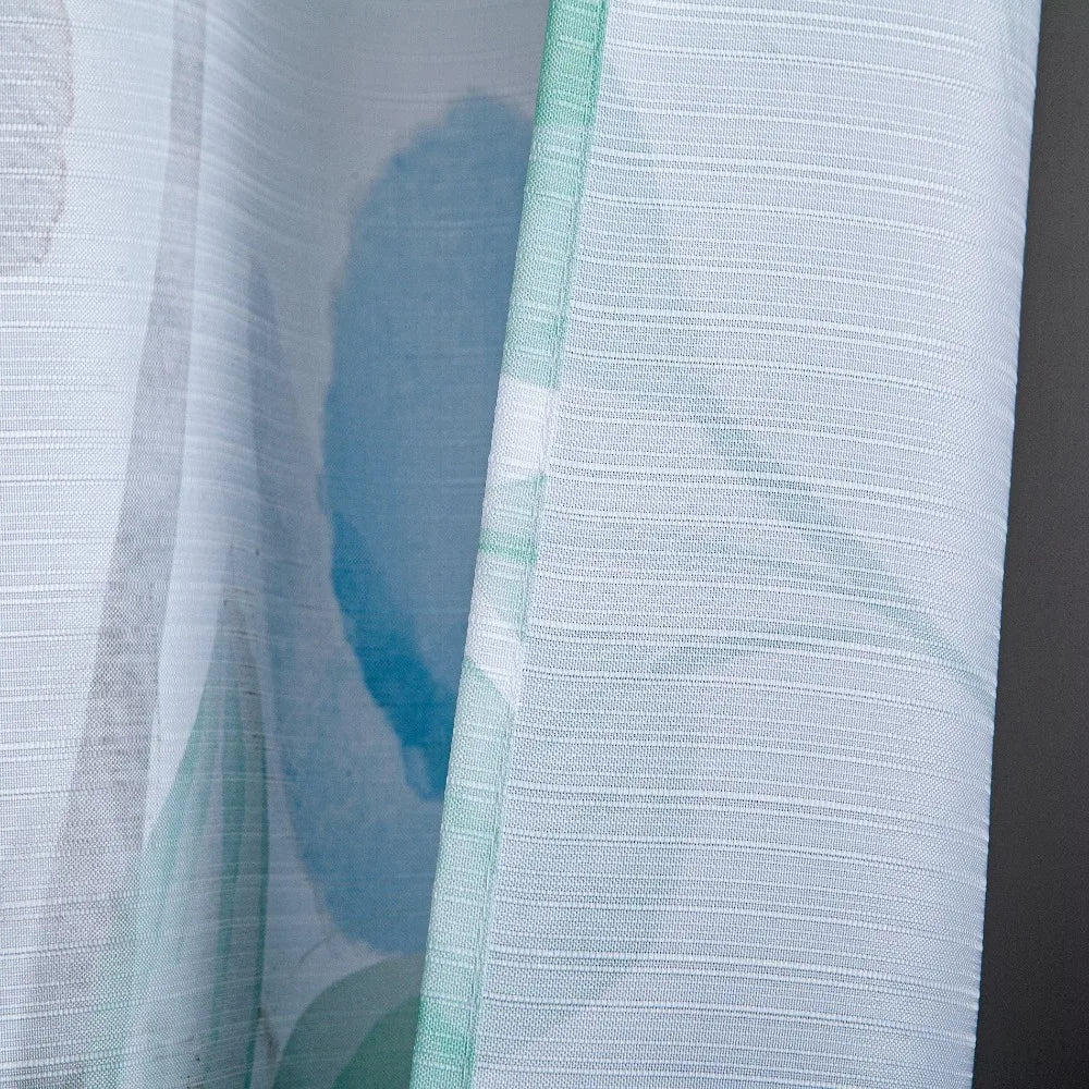 Textured Floral Fabric Shower Curtain
