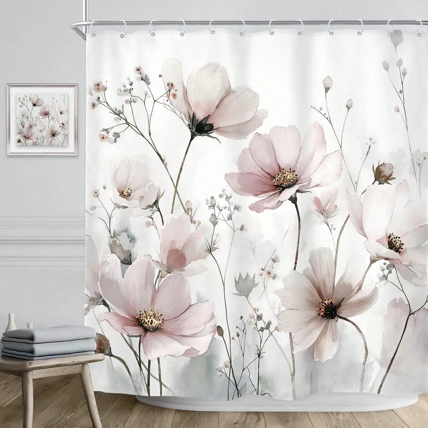 Wildflower Shower Curtain with Hooks