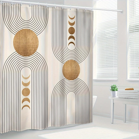 Mid Century Boho Shower Curtain