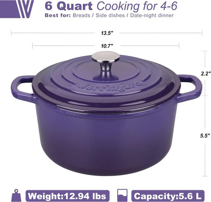 6 Quart Enameled Cast Iron Dutch Oven