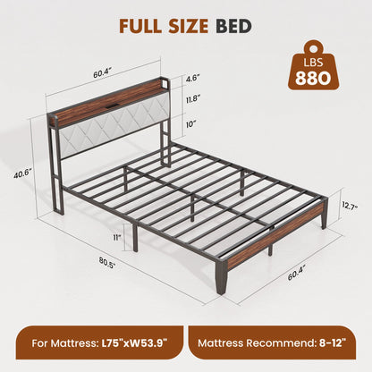 Heavy Duty Metal Bed Frame with Headboard