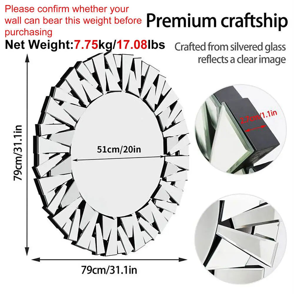 79cm Round Wall Mirror