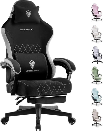Fabric Gaming Chair with Footrest