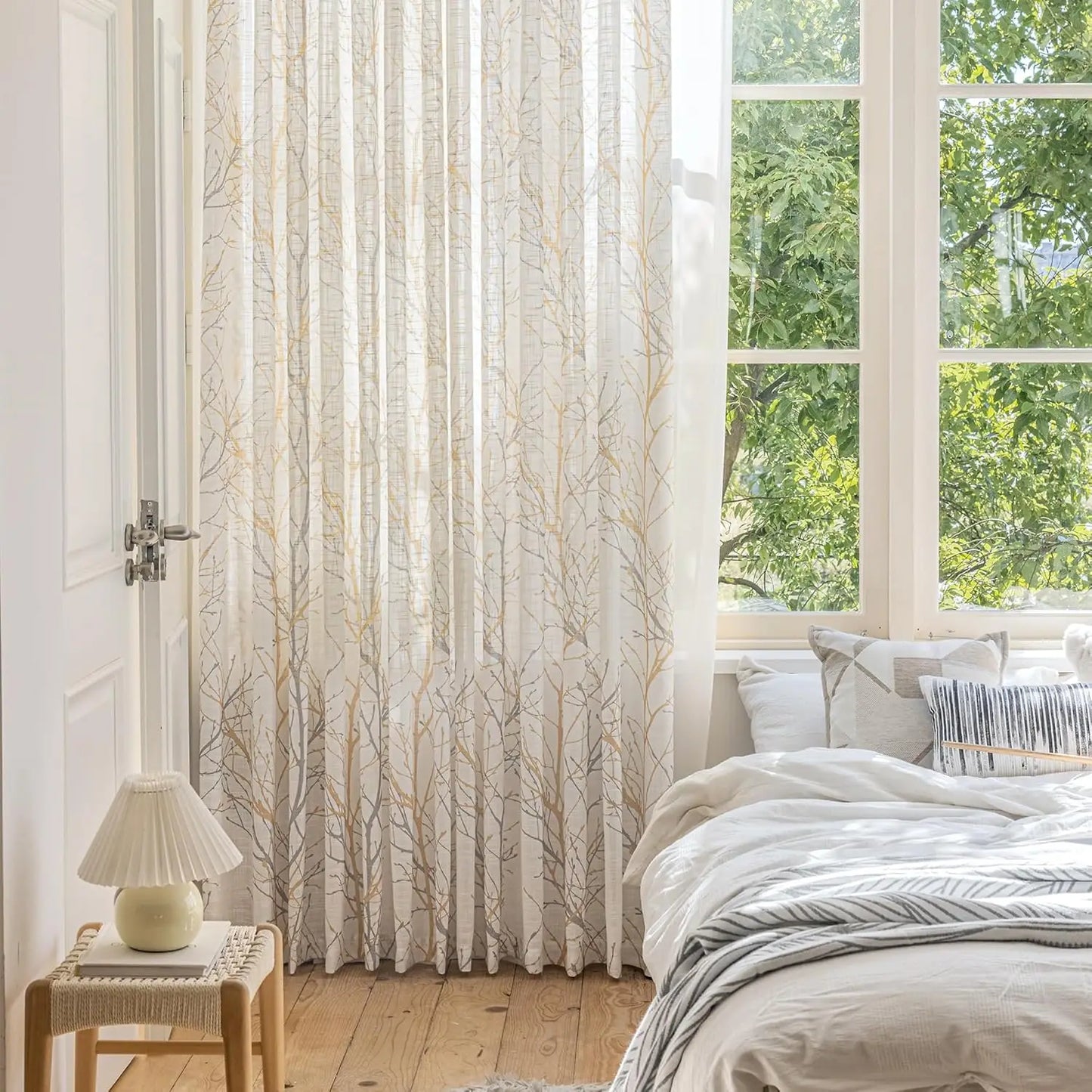Semi Sheer Curtains, 108 Inches 2 Panels