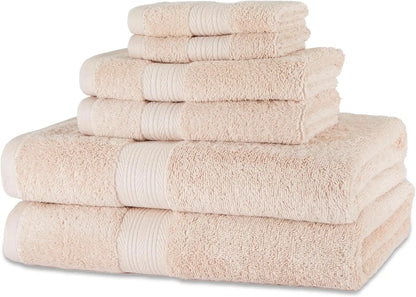 6 Piece Oversized Cotton Bathroom Towel Set