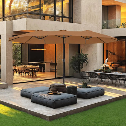 15ft Double Sided Patio Umbrella with Base