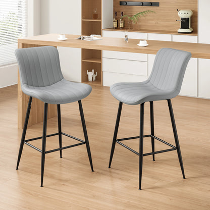 Faux Leather Counter Stools Set of 2