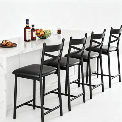 Black Bar Stools Set of 4