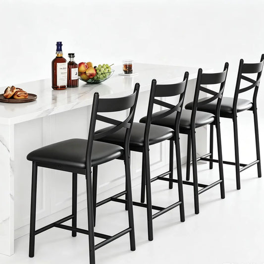 Black Bar Stools Set of 4