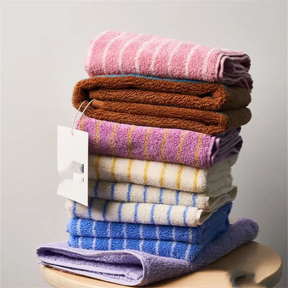 Fashion Striped Cotton Bath and Face Towel