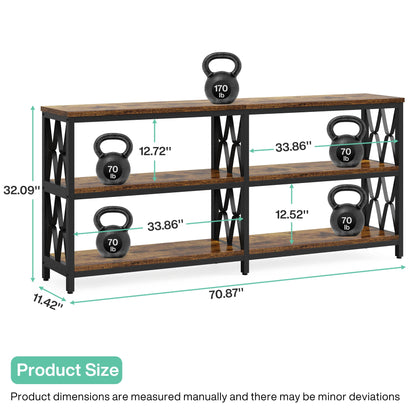 Console Table with Storage Shelves