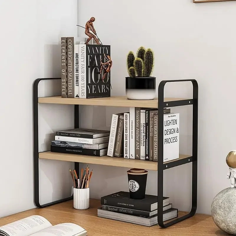 Minimalist Multi-Tier Iron Office Desk Storage Rack