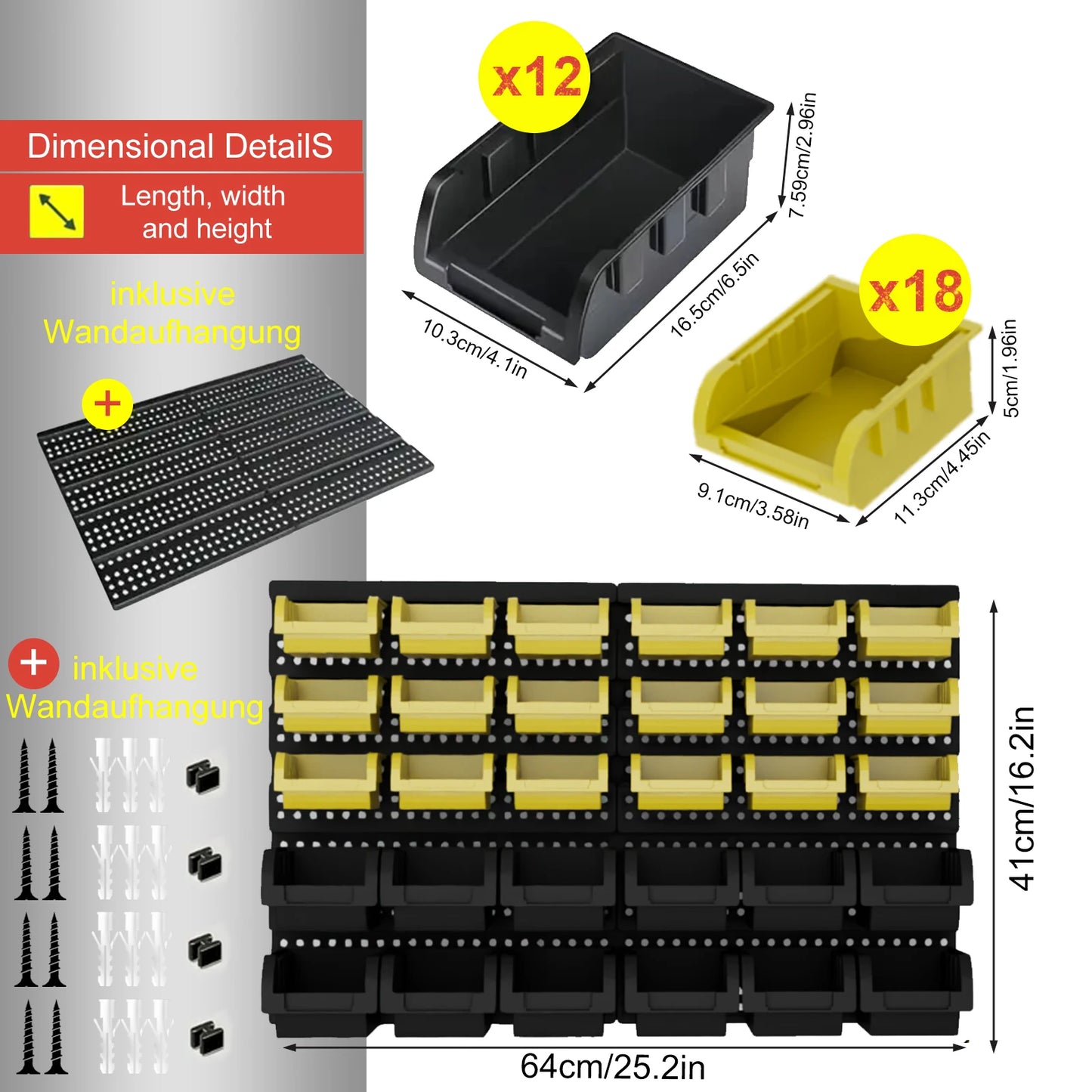 30pcs Wall-Mounted Storage Bins