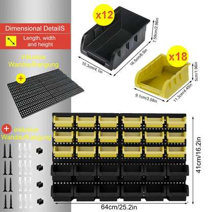 30pcs Wall-Mounted Storage Bins