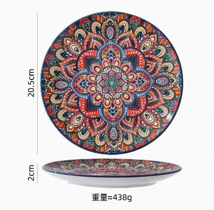 New Bohemian Style Ceramic Household Dishes Set