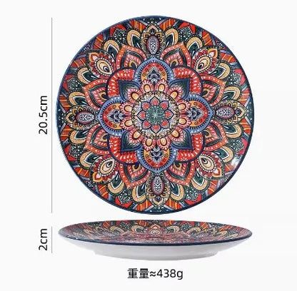 New Bohemian Style Ceramic Household Dishes Set