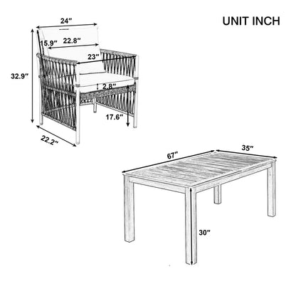 5-Piece Outdoor Wooden Dining Set
