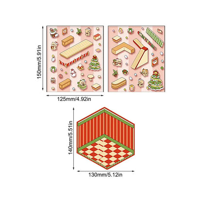 3D Christmas House Stickers Miniature