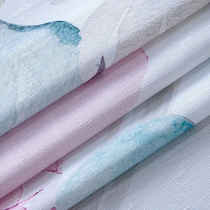 Textured Floral Fabric Shower Curtain