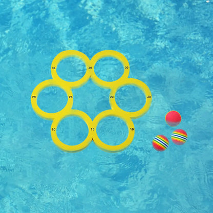 Pool Toy Game Set with 12 Rainbow Ball