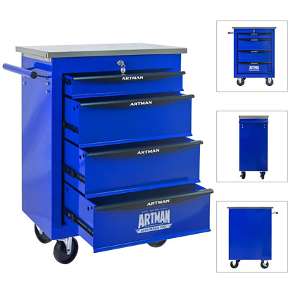 4-drawer wheeled toolbox trolley