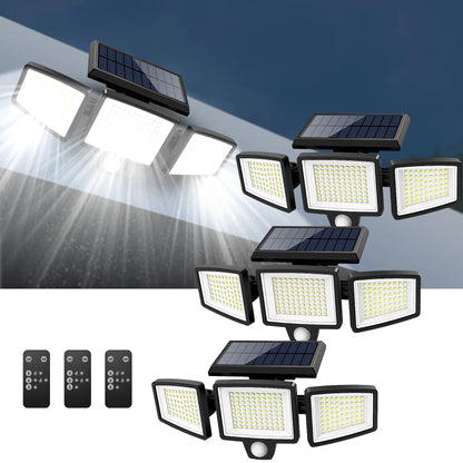 Outdoor Waterproof Solar Light with Motion Sensor 3-Head 200+ LEDs