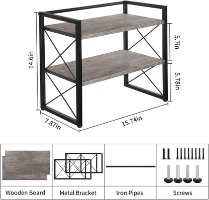 2-Tier Wood Desktop Shelf Organizer