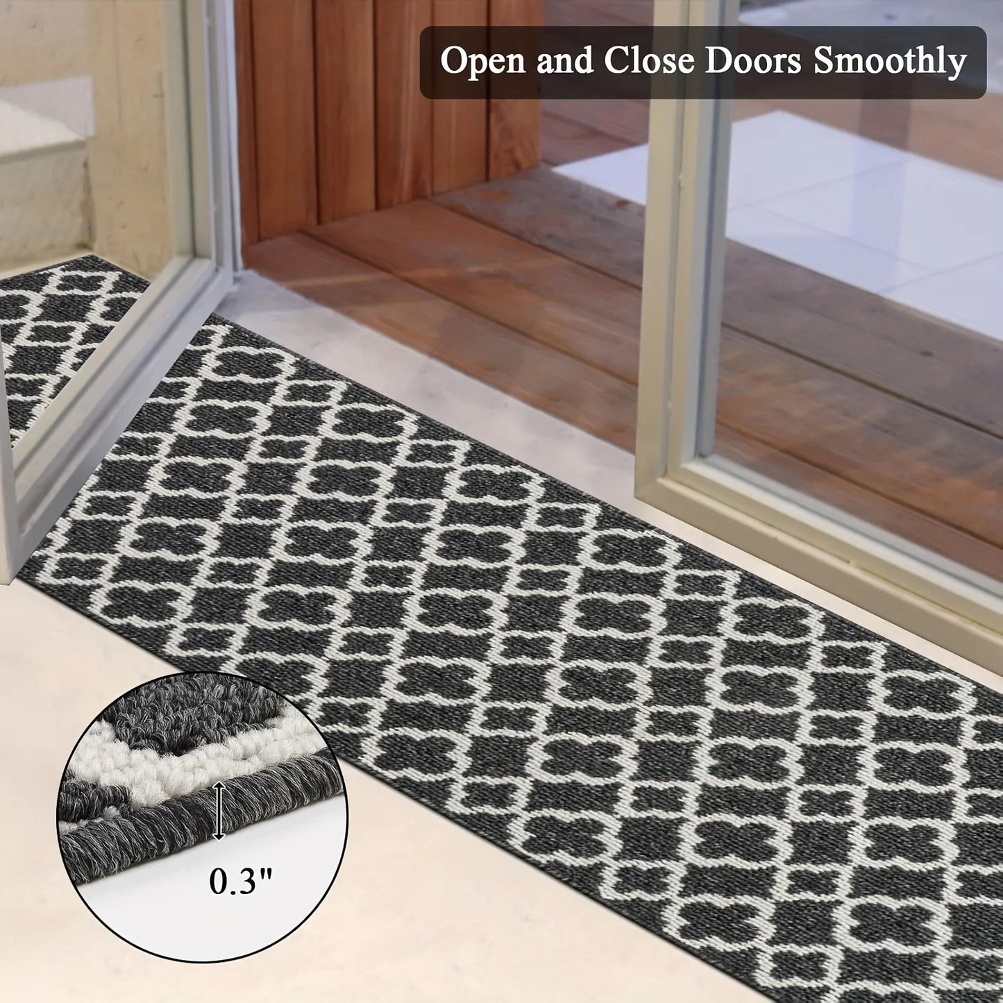 Non-Slip Moroccan Trellis Runner Rug