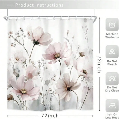 Wildflower Shower Curtain with Hooks