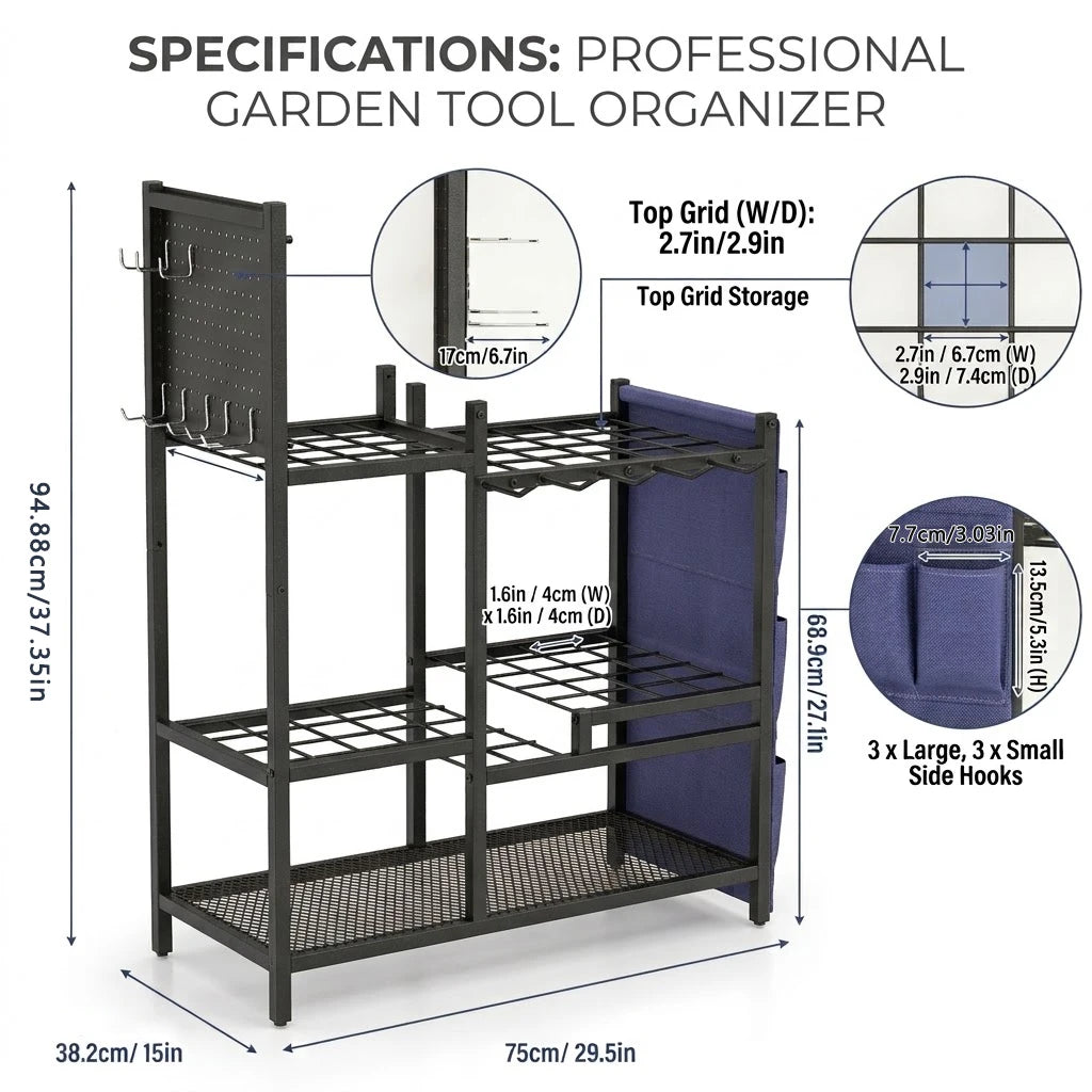 Garden Tool Organizer for Garage