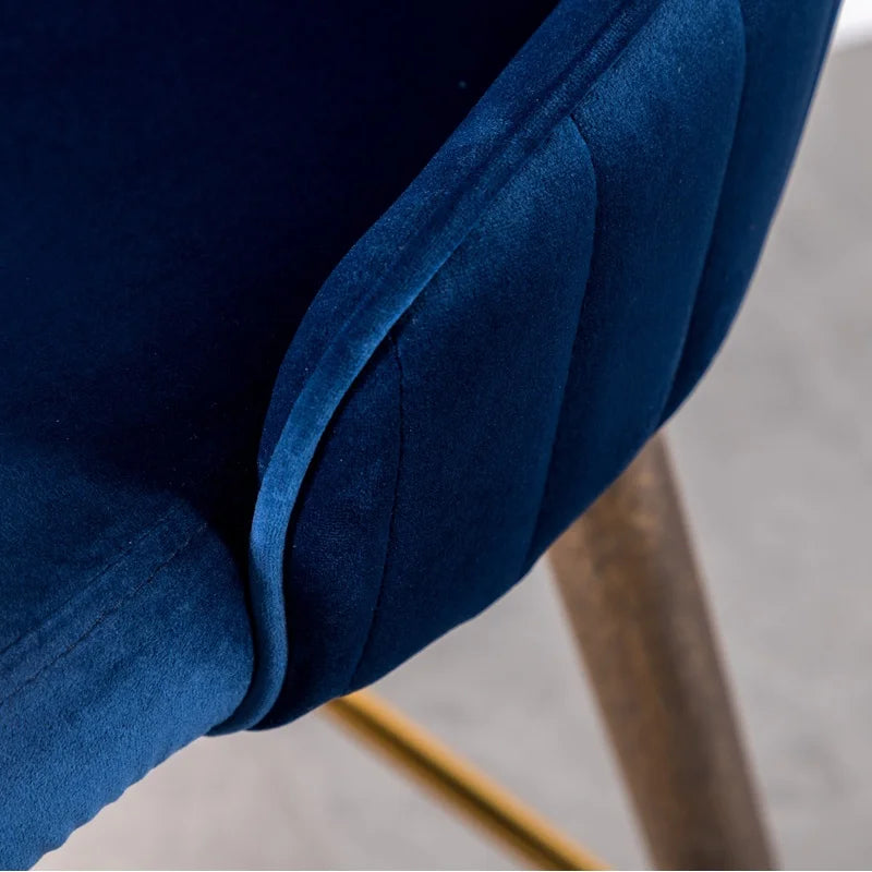 Blue Fabric Wingback Bar Stools Set of 2