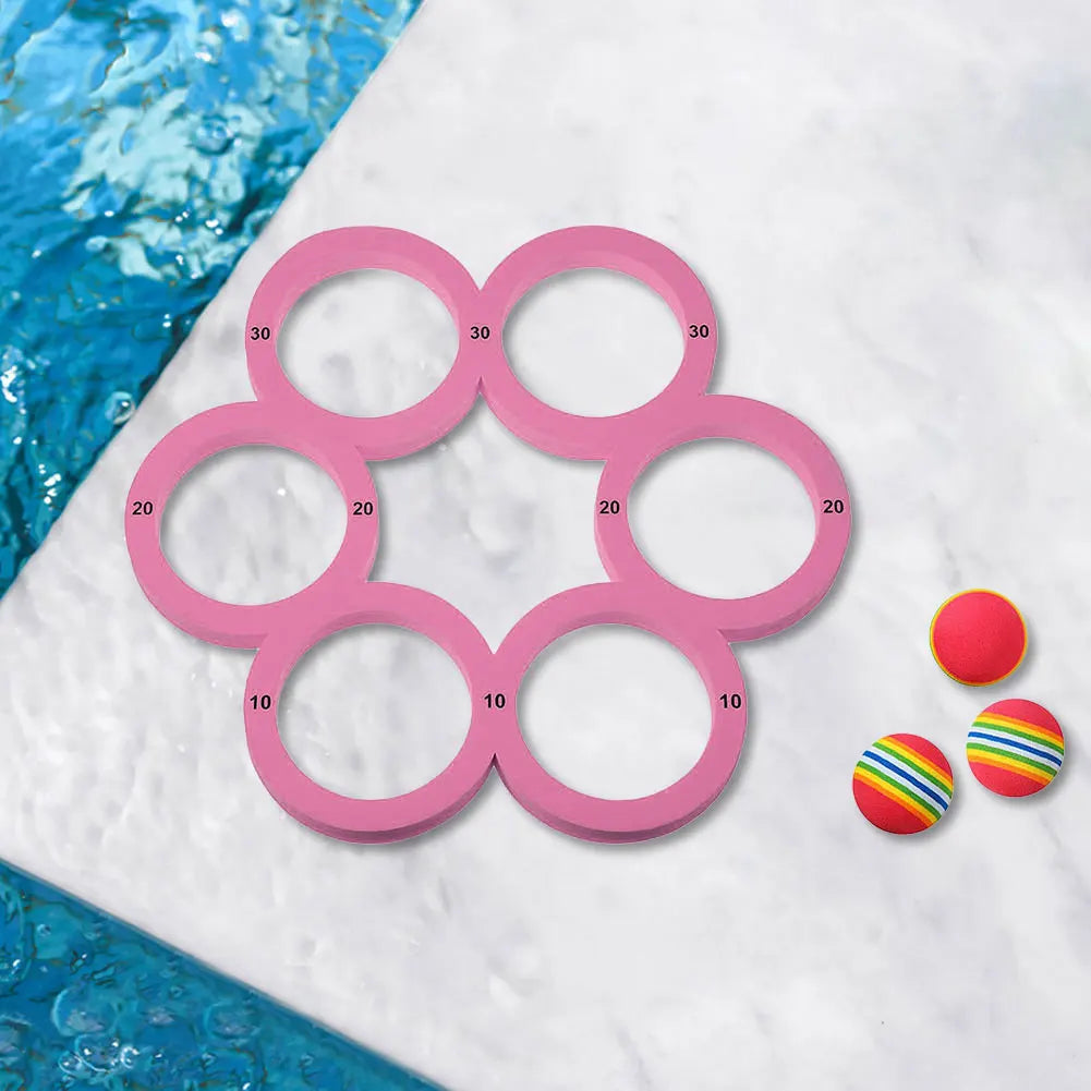 Pool Toy Game Set with 12 Rainbow Ball