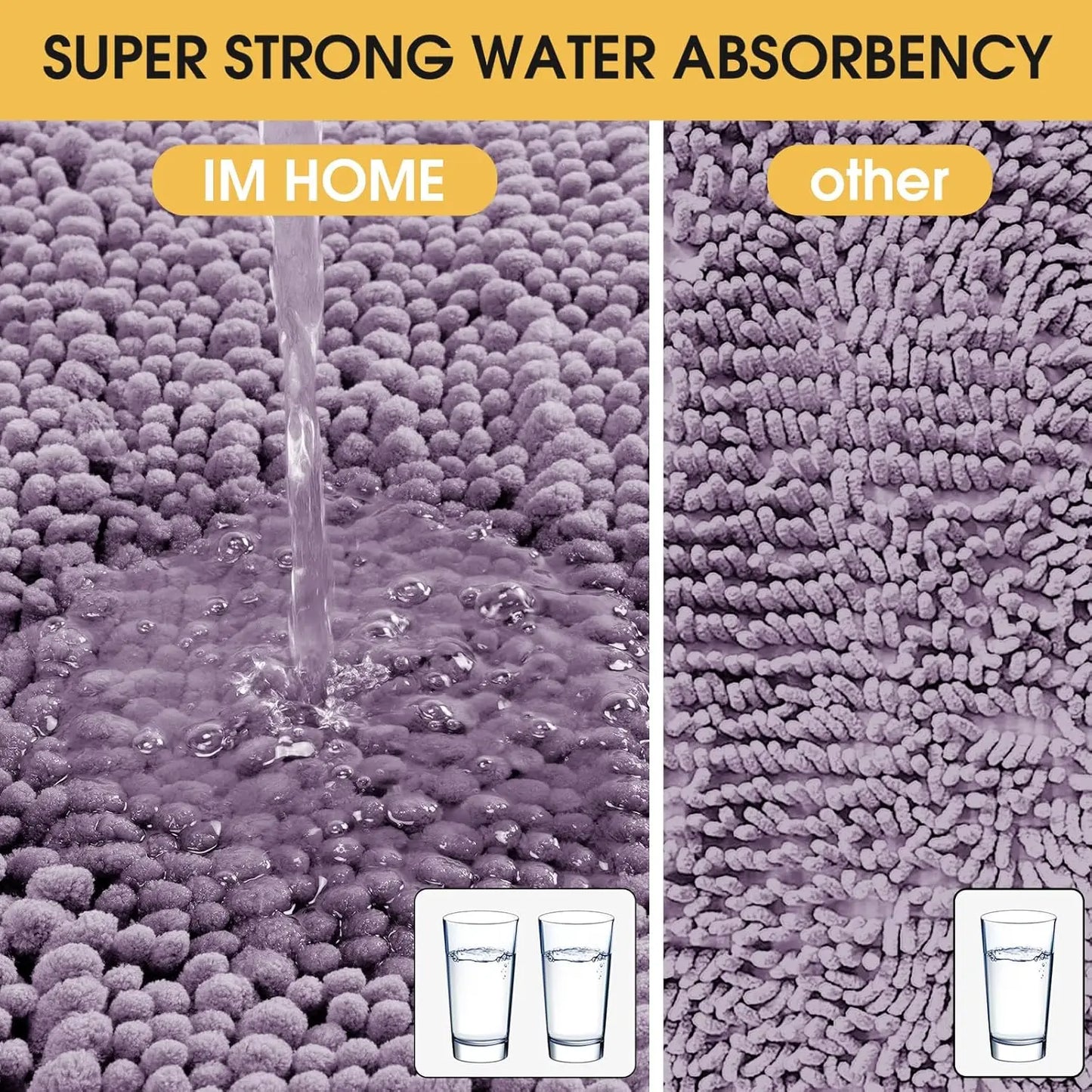 Lavender 3-Piece Ultra Soft Thick Absorbent Mats