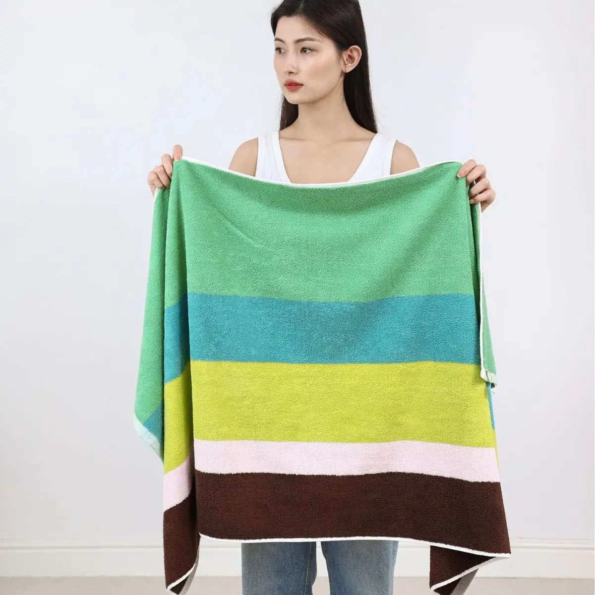 Fashion Striped Cotton Bath and Face Towel
