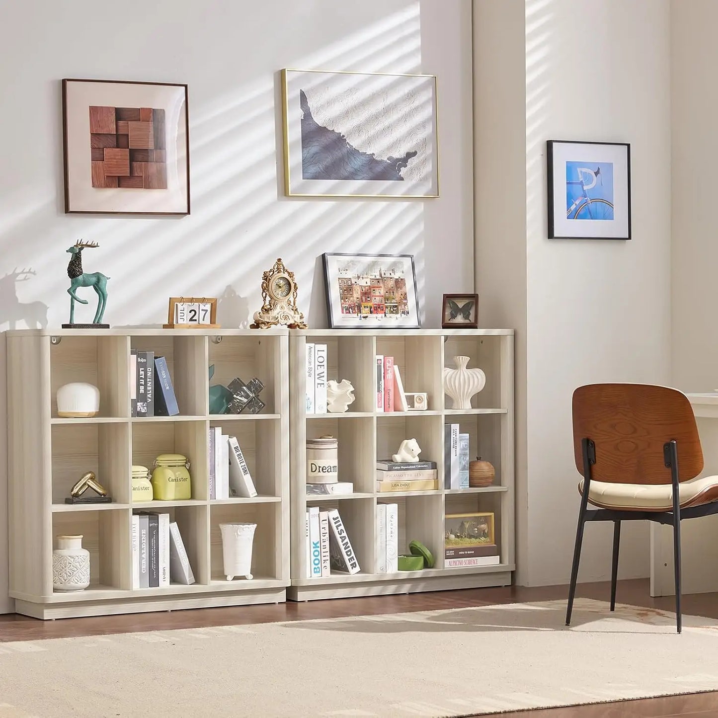 9 Cube Storage Book Shelf with Curved Edge