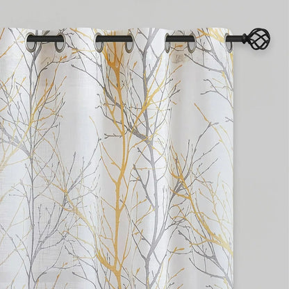 Semi Sheer Curtains, 108 Inches 2 Panels