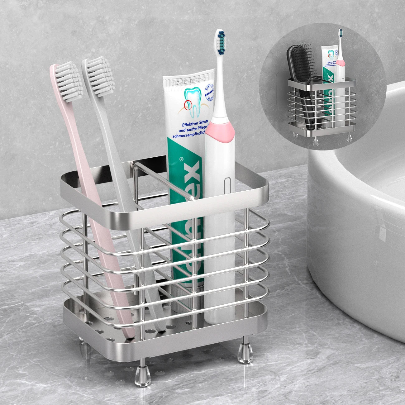Stainless Steel Wall Mounted  Toothbrush  Holder